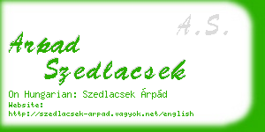 arpad szedlacsek business card