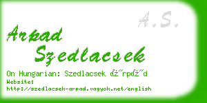 arpad szedlacsek business card